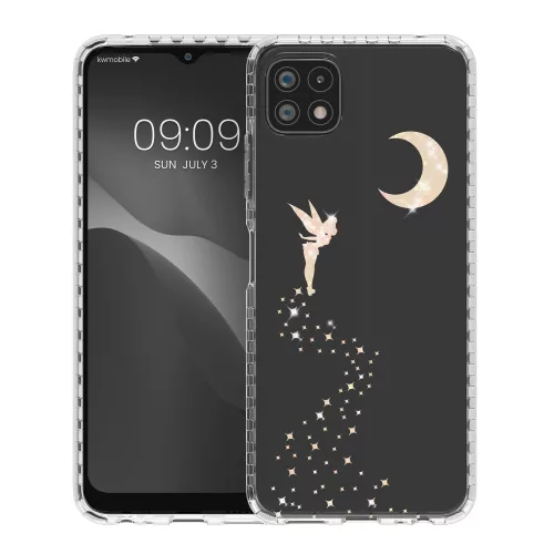 Etui Kwmobile do Samsunga Galaxy A22 5G, silikonowe, przezroczyste/złote, 58363.01