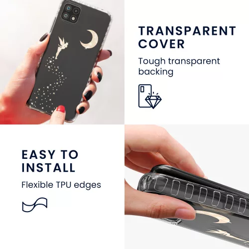 Etui Kwmobile do Samsunga Galaxy A22 5G, silikonowe, przezroczyste/złote, 58363.01