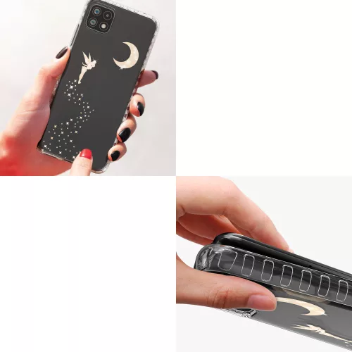 Etui Kwmobile do Samsunga Galaxy A22 5G, silikonowe, przezroczyste/złote, 58363.01