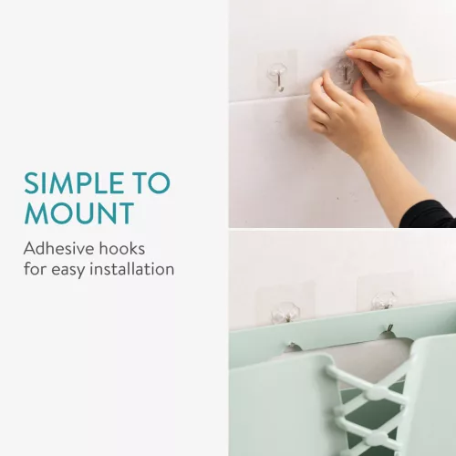 Cos rufe pliabil Navaris, 30 L, montaj pe perete, kit montaj inclus, verde, polipropilena/cauciuc