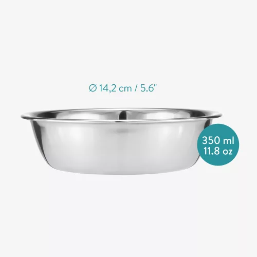 Zestaw 2 misek ze stali nierdzewnej dla małych psów i kotów, 350 ml, 58404.01