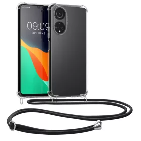   Etui Kwmobile do Honor X7, silikonowe, przezroczyste/czarne, 58423.01