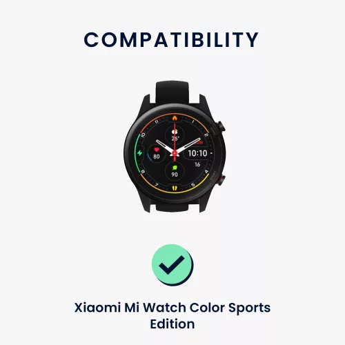 Zestaw 2 pasków do zegarka Xiaomi Mi/Mi Watch Color Sport, Kwmobile, czarny/niebieski, silikon, 58466.01