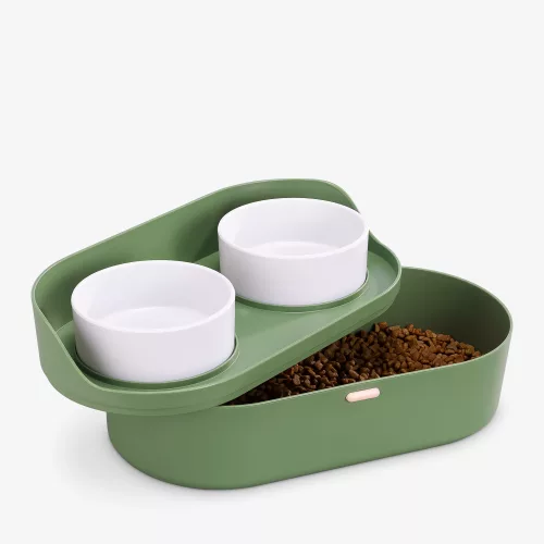 Uchwyt na miskę Navaris ze schowkiem, zielony, tworzywo sztuczne, 58518.07