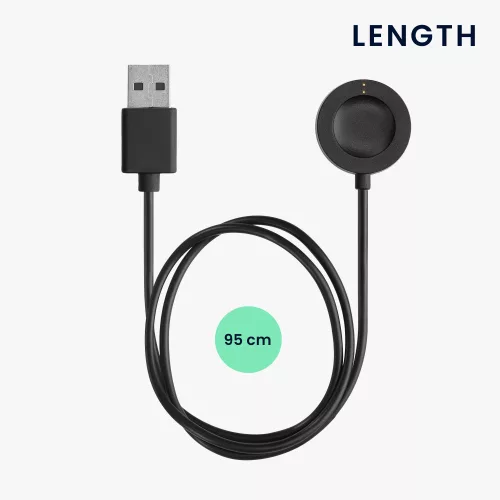 Kabel ładujący USB do Fossil Gen 6/Gen 5/Gen 4, Kwmobile, Czarny, Plastikowy, 58644.01