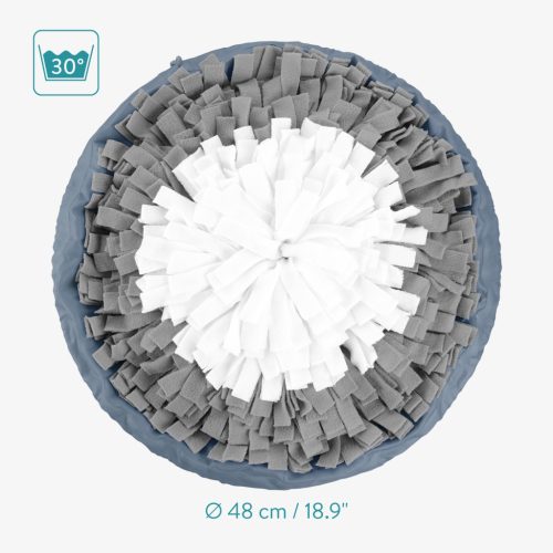 Covoras de adulmecat Navaris pentru caini, rotund, lavabil, gri/albastru, 55129.22