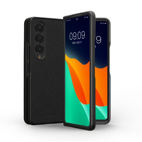 Etui Kwmobile do Samsunga Galaxy Z Fold 4, Eko skóra, Czarny, 58680.01