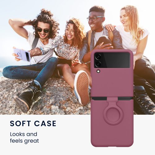 Etui kwmobile do Samsunga Galaxy Z Flip 3, silikonowe, różowe, 58783.167