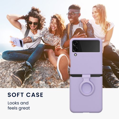 Etui kwmobile do Samsunga Galaxy Z Flip 3, silikonowe, fioletowe, 58783.108