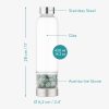 Sticla de apa Navaris cu pietre semipretioase, capac inox, husa neopren, 420 ml, 53150.06