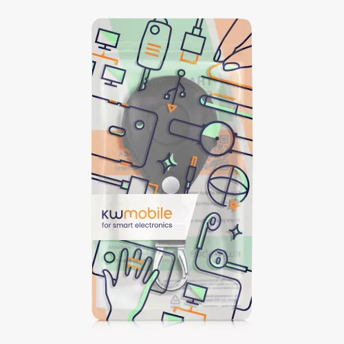Etui na kluczyki do motocykla Harley Davidson, Kwmobile, czarno-białe, skóra ekologiczna, 58826.03