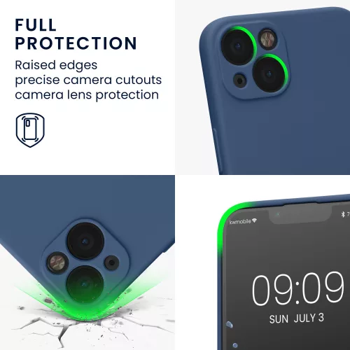 Etui Kwmobile do Apple iPhone 13, silikonowe, niebieskie, 58954.116
