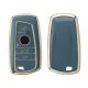Etui na kluczyk samochodowy do BMW 3 przyciski, Kwmobile, niebiesko-złote, silikon, 56009.03