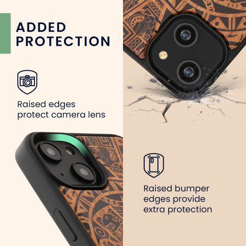 Etui Kwmobile do Apple iPhone 14, drewno, brązowo-czarne, 59124.02