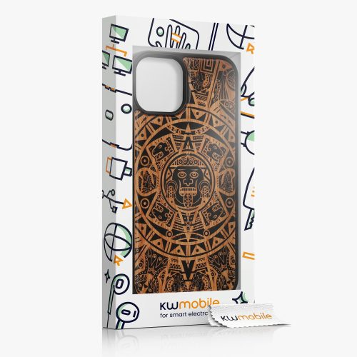 Etui Kwmobile do Apple iPhone 14, drewno, brązowo-czarne, 59124.02
