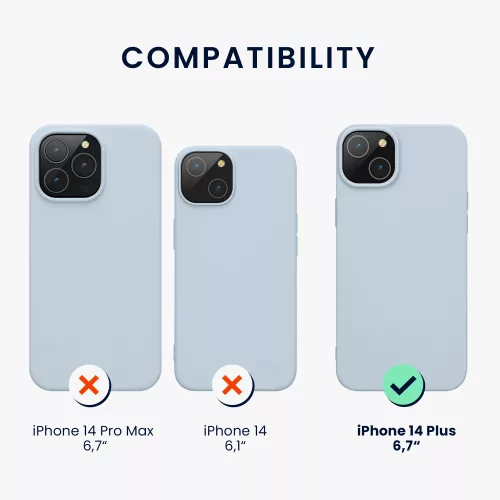 Etui Kwmobile do Apple iPhone 14 Plus, silikonowe, niebieskie, 59076.58