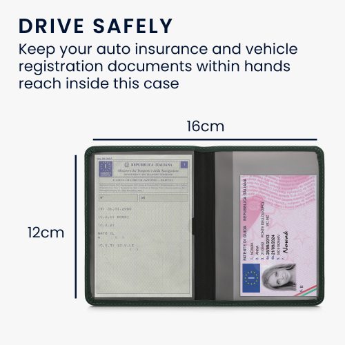 Okładka na dokumenty samochodu Kwmobile, Zielona, Skóra ekologiczna, 55450.78