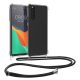 Etui Kwmobile ze smyczą do Sony Xperia 10 V, przezroczyste/czarne, silikonowe, 61195.03