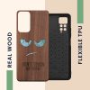 Etui Kwmobile do Xiaomi Redmi Note 11 Pro 5G/Redmi Note 12 Pro, brązowy/czarny, drewno/silikon, 57381.15