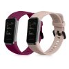 Zestaw 2 pasków kwmobile do Huawei Band 4, silikonowy, bordowy/różowy, 59802.05