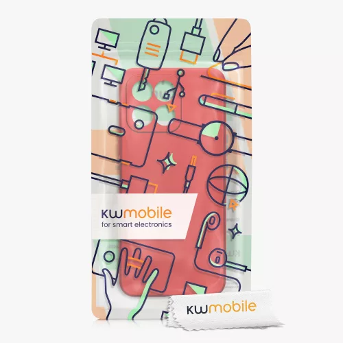 Etui Kwmobile do Honor X8 5G/X6/70 Lite, czerwone, silikonowe, 59880.36
