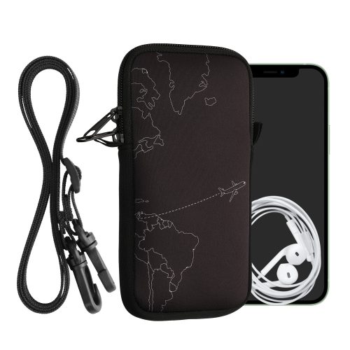 Kwmobile Uniwersalne etui na telefon XXL, 7 cali, czarno-białe, neopren, 58701.5.06