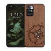 Etui Kwmobile do Xiaomi Redmi 10, brązowy/czarny, drewno/silikon, 56794.03