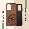 Etui Kwmobile do Xiaomi Redmi 10, brązowy/czarny, drewno/silikon, 56794.03