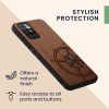 Etui Kwmobile do Xiaomi Redmi 10, brązowy/czarny, drewno/silikon, 56794.03