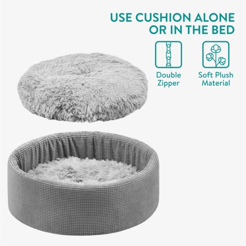 Pat de pisica cu perna detasabila Navaris, 50x50x18 cm, material plus, 61287.22