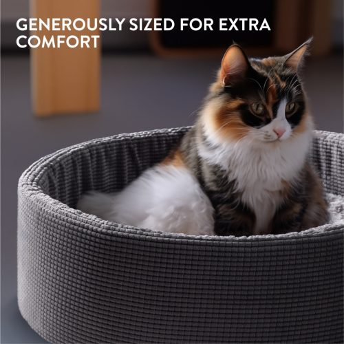 Pat de pisica cu perna detasabila Navaris, 50x50x18 cm, material plus, 61287.22