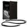 Etui Kwmobile ze smyczą do Motorola ThinkPhone, czarne, silikonowe, 61498.01