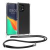 Etui Kwmobile ze smyczą do Motorola Edge 40 Pro/Edge Plus (2023), Przezroczyste/Czarne, Silikonowe, 61503.01