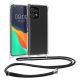 Etui Kwmobile ze smyczą do Motorola Edge 40 Pro/Edge Plus (2023), Przezroczyste/Czarne, Silikonowe, 61503.01