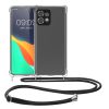 Etui Kwmobile ze smyczą do Motorola Edge 40 Pro/Edge Plus (2023), Przezroczyste/Czarne, Silikonowe, 61503.01