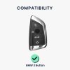 Etui na kluczyk samochodowy Kwmobile do BMW 3 przyciski, inteligentny klucz, szary/czarny, plastikowy, 56724.03