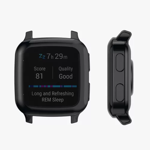 Etui Kwmobile do Garmin Venu Sq 2 Music/Venu Sq 2, czarne, silikonowe, 60372.05