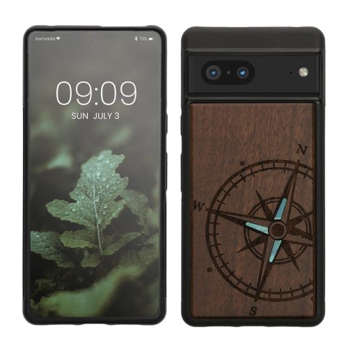Etui Kwmobile do Google Pixel 7, brązowe, drewno/silikon, 60757.04