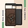 Etui Kwmobile do Google Pixel 7, brązowe, drewno/silikon, 60757.04