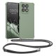 Etui Kwmobile ze smyczą do Honor X8a, jasnozielone, silikonowe, 61577.172