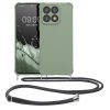 Etui Kwmobile ze smyczą do Honor X8a, jasnozielone, silikonowe, 61577.172