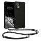 Etui Kwmobile ze smyczą do Motorola Edge 30 Neo, czarne, silikonowe, 61582.01