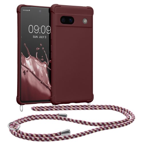 Etui Kwmobile ze smyczą do Google Pixel 7a, fioletowe, silikonowe, 61600.187
