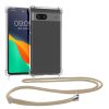 Etui Kwmobile ze smyczą do Google Pixel 7a, przezroczyste/kremowe, silikonowe, 61608.21