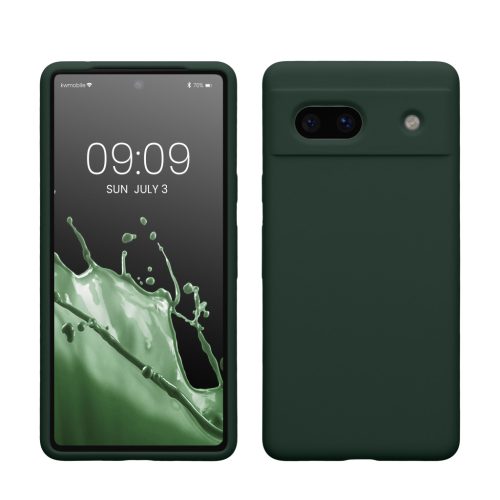 Etui Kwmobile do Google Pixel 7a, ciemnozielone, silikonowe, 61597.169
