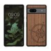 Etui Kwmobile do Google Pixel 7a, brązowe, drewno/silikon, 61603.02