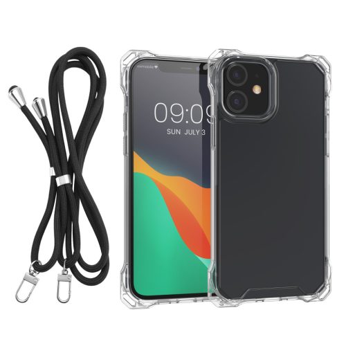Etui Kwmobile z odpinanym sznurkiem do Apple iPhone 11, przezroczyste/czarne, poliwęglan, 61610.01