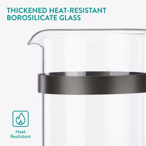 Presa franceza Navaris din sticla borosilicata, 1000ml, infuzor cafea ceai, 46547.03