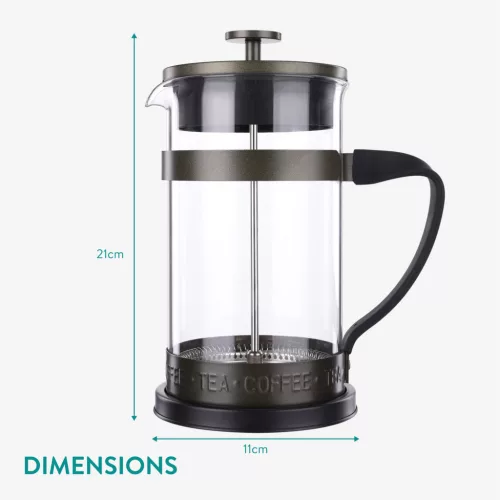 Presa franceza Navaris din sticla borosilicata, 1000ml, infuzor cafea ceai, 46547.03