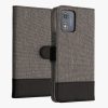 Etui Kwmobile do Motorola Moto E13, szare/czarne, materiał tekstylny/silikon, 61626.22